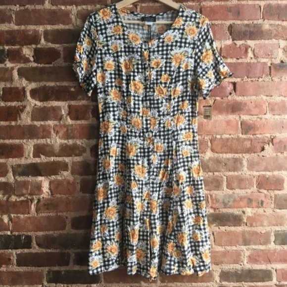 NEW Fritzi of California Sunflower Romper DEADSTOCK Women's Size Medium Vintage - Picture 1 of 6